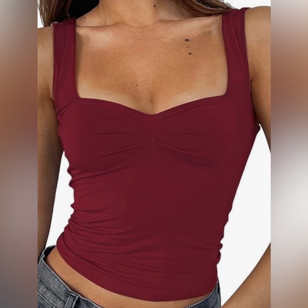 Burgundy Crop Tank Top